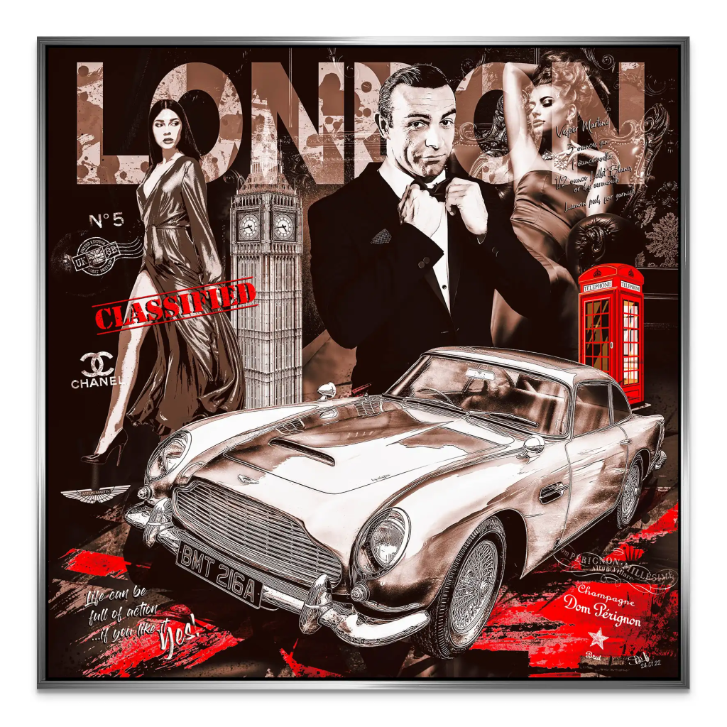 James Bond Vintage Connery Style AluDibond Bild INGALERIE