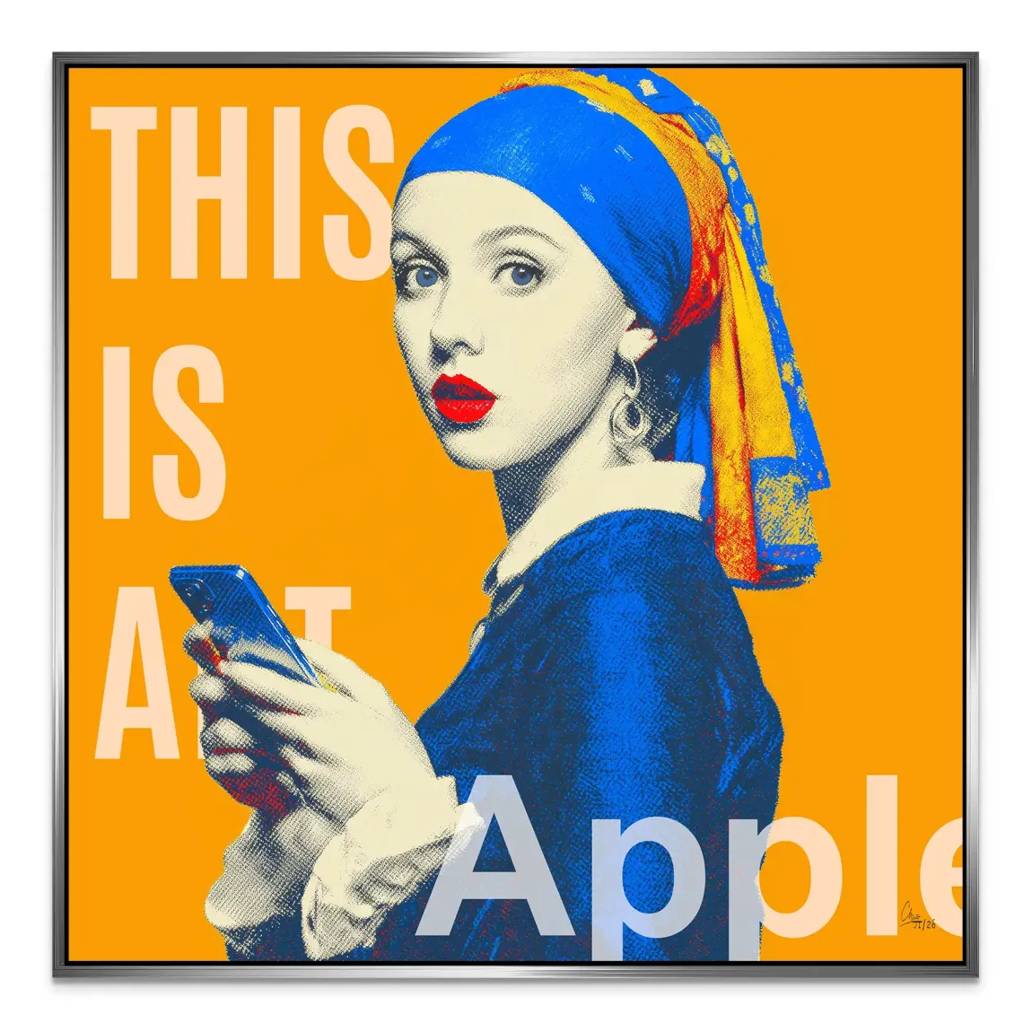 Perlenmädchen Pop Art Alu Dibond Wandbild