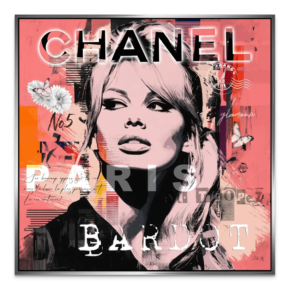 Bardot Chanel Art Alu Dibond Wandbild