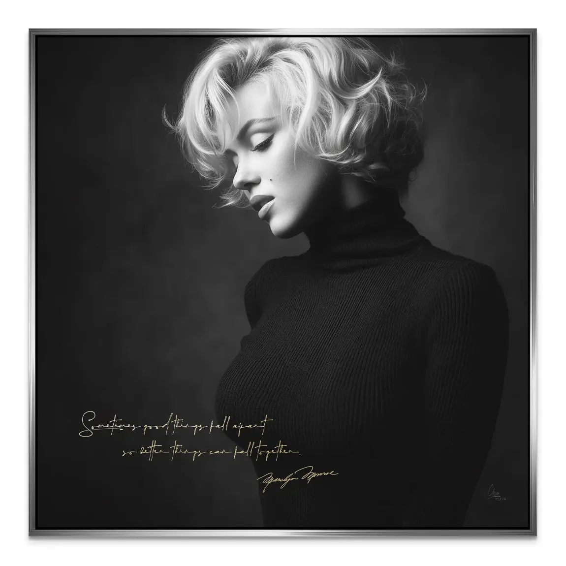 Marilyn Monroe Zitat Alu Dibond Wandbild