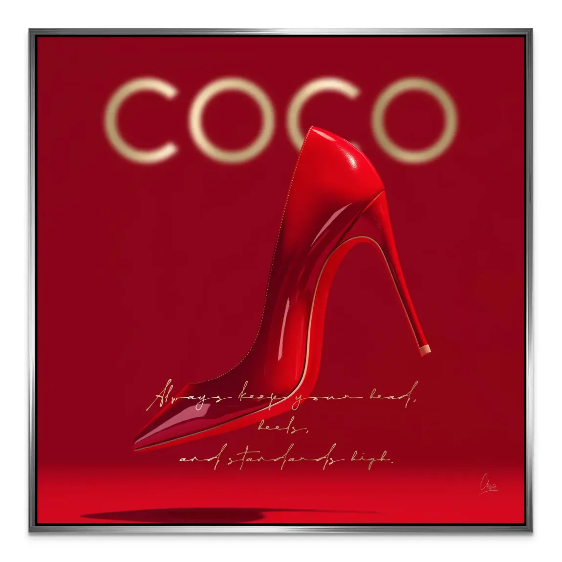 Red Coco Heels Alu Dibond Bild