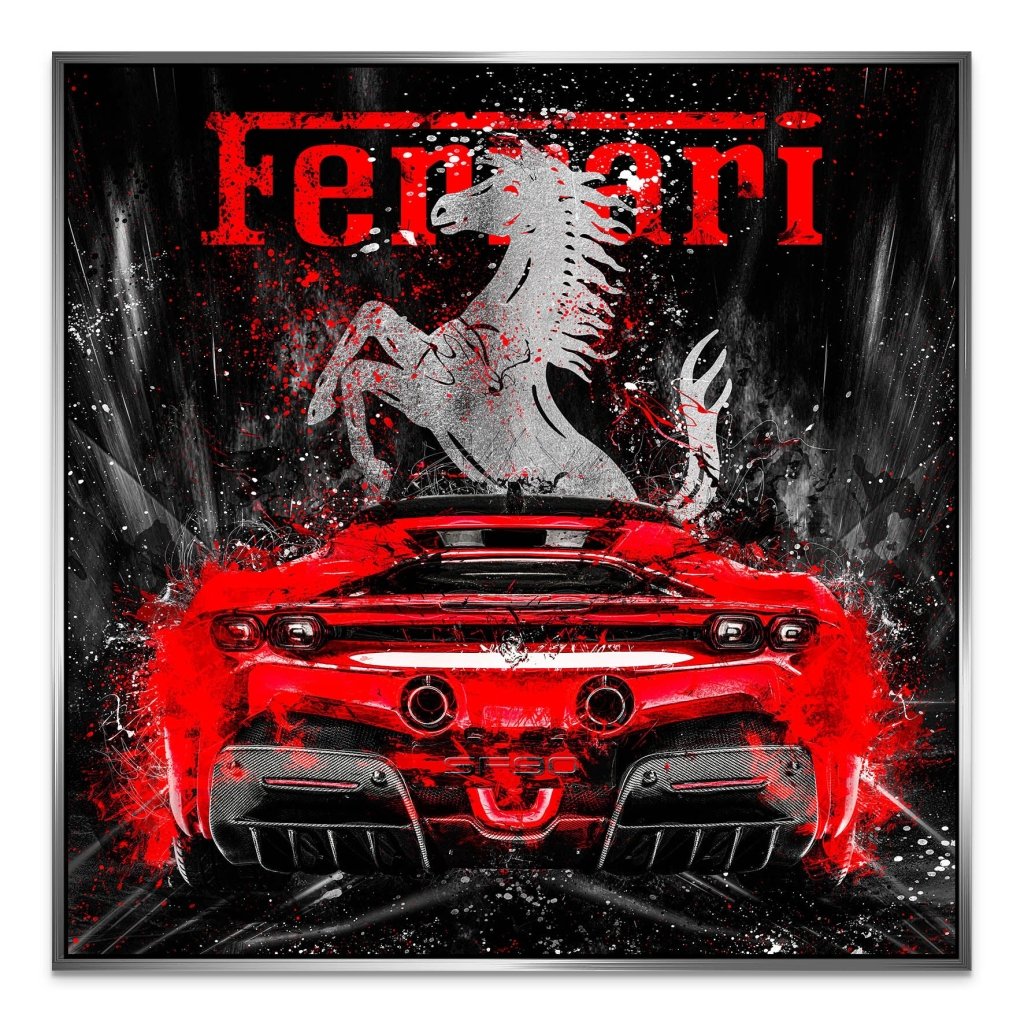 Ferrari SF90 Abstrakt AluDibond Bild INGALERIE