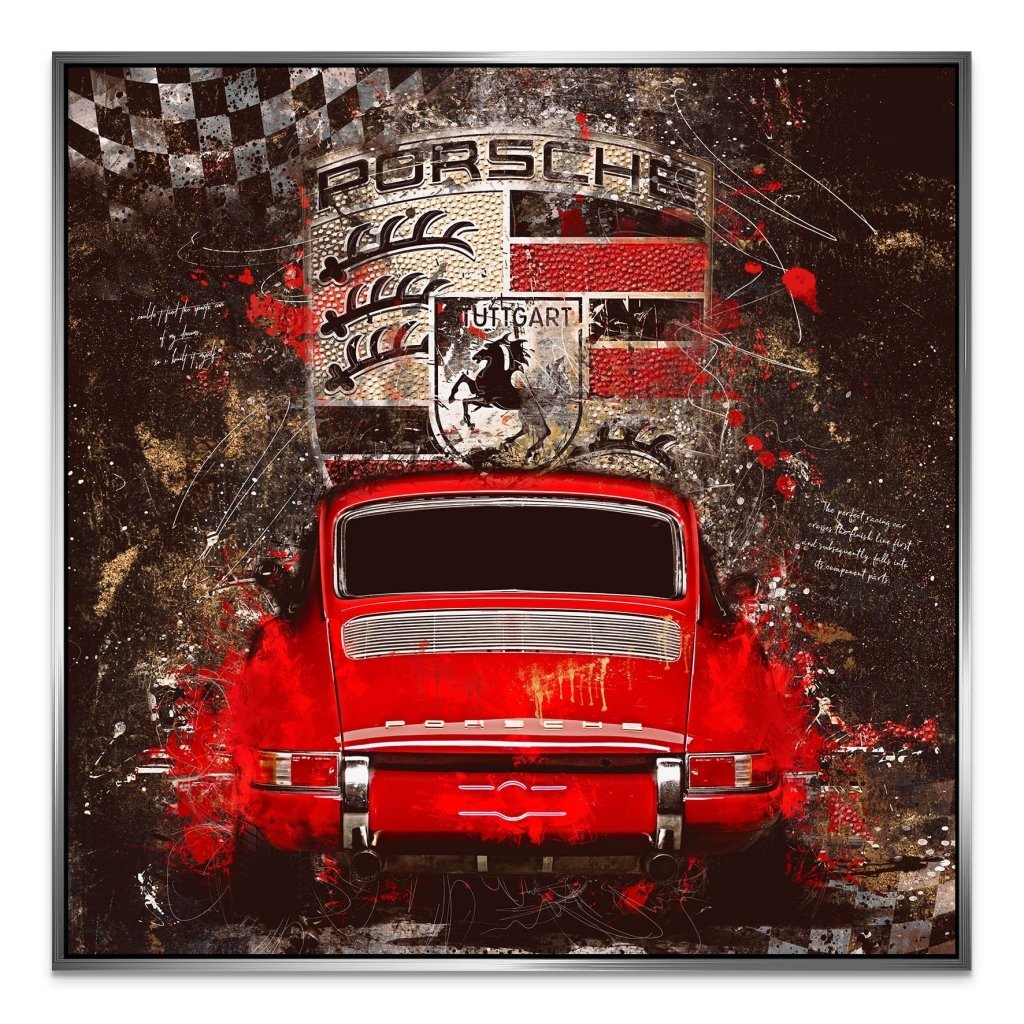 Porsche 911 Retro Abstrakt AluDibond Bild INGALERIE