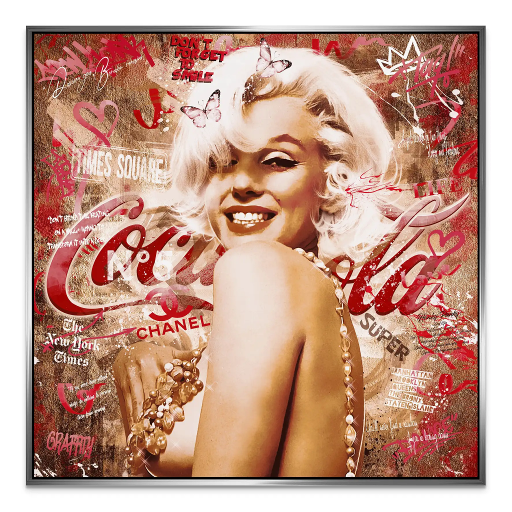 Marilyn Monroe Graffiti Retro Style AluDibond Bild INGALERIE