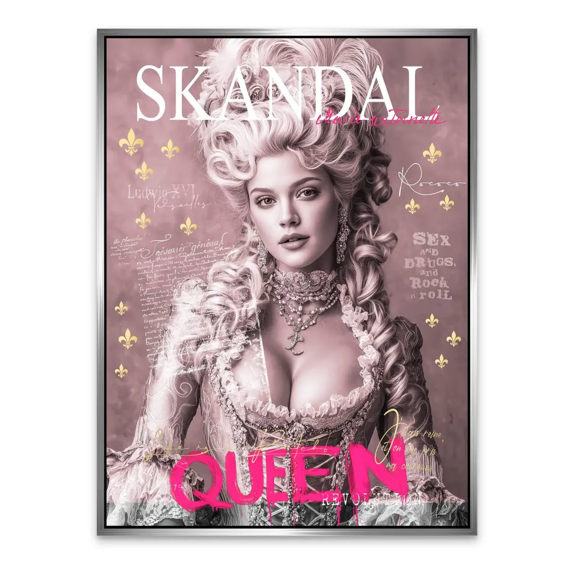Marie Antoinette Queen Pop Art Alu Dibond Bild