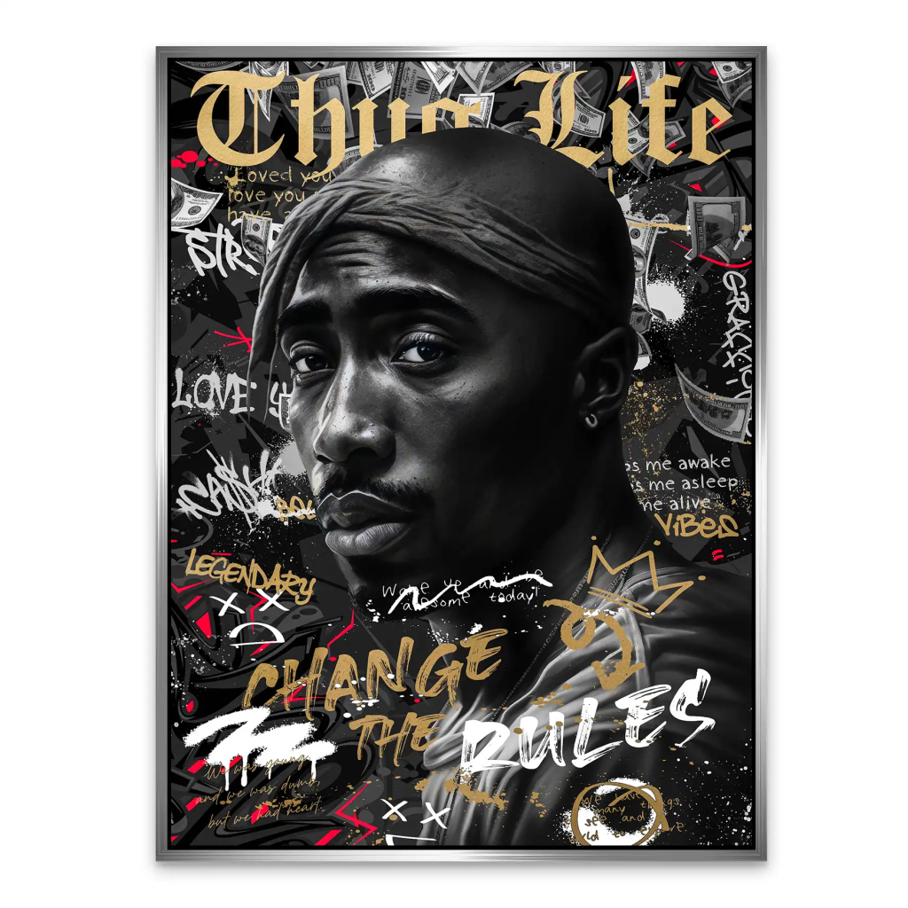 Pop Art Tupac Thug Life Aludibond Bild INGALERIE