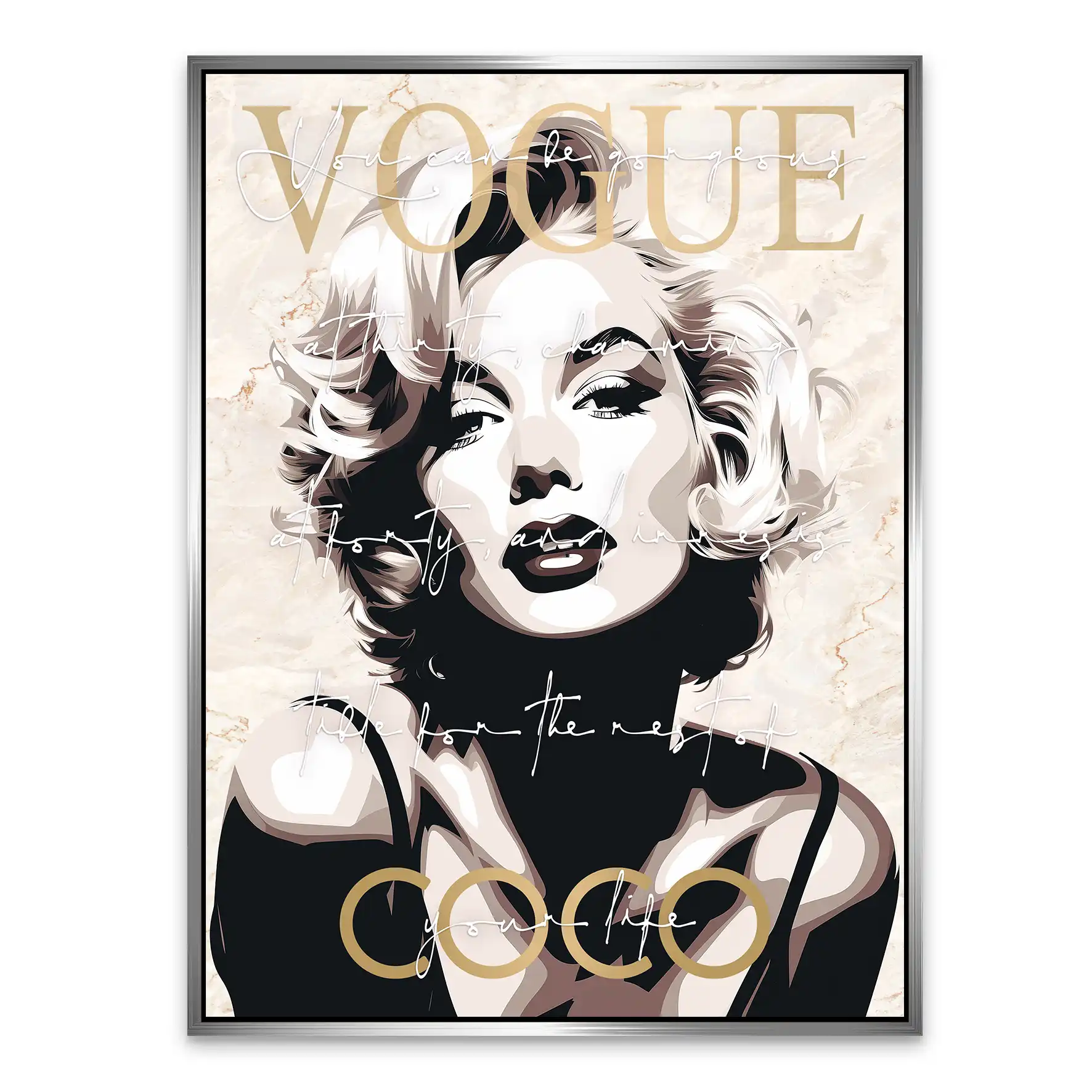 Marilyn Monroe Vogue Coco AluDibond Bild INGALERIE