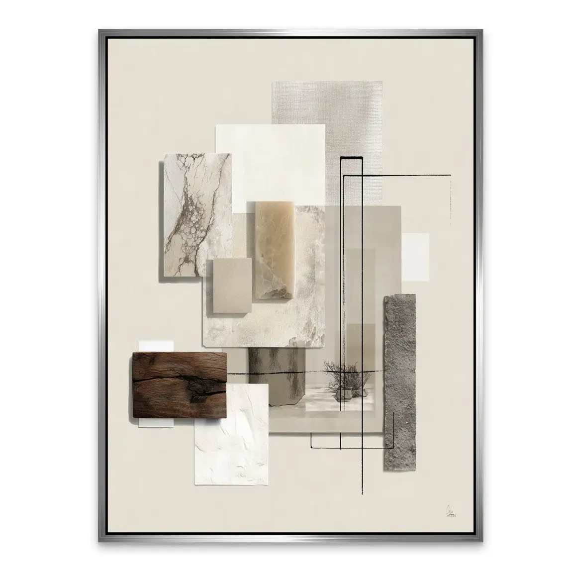Marmor Komposition Alu Dibond Wandbild