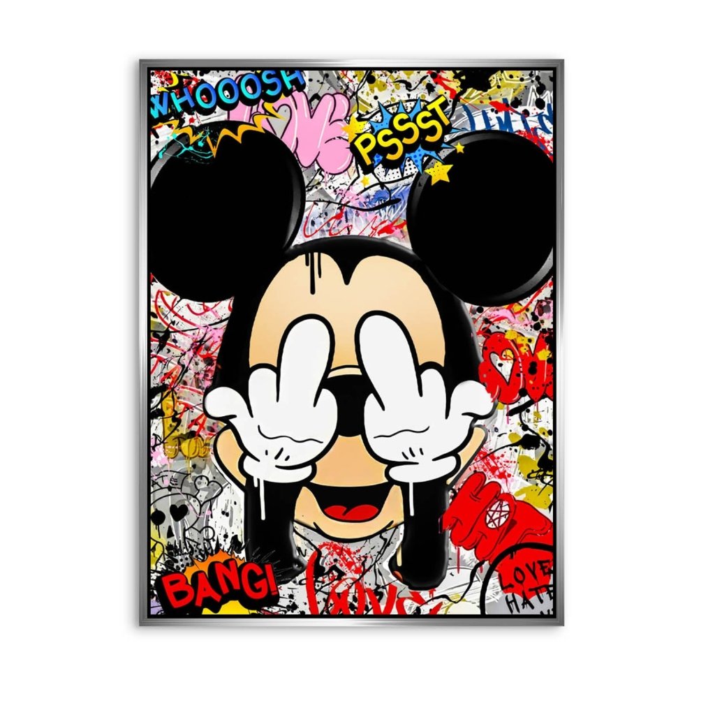 Bad Micky Maus Graffiti Art AluDibond Bild INGALERIE