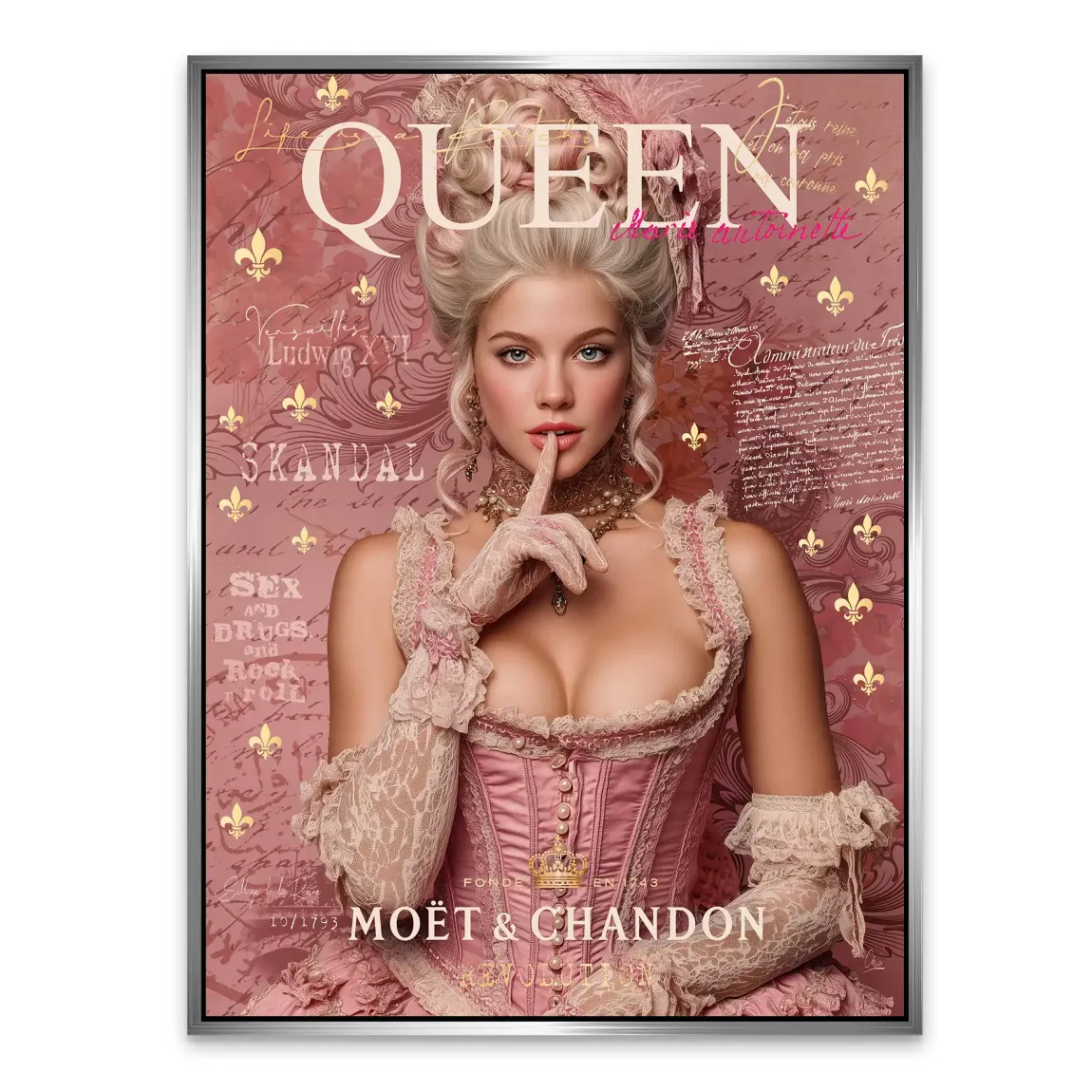 Marie Antoinette Rebellion Pop Art Alu Dibond Bild