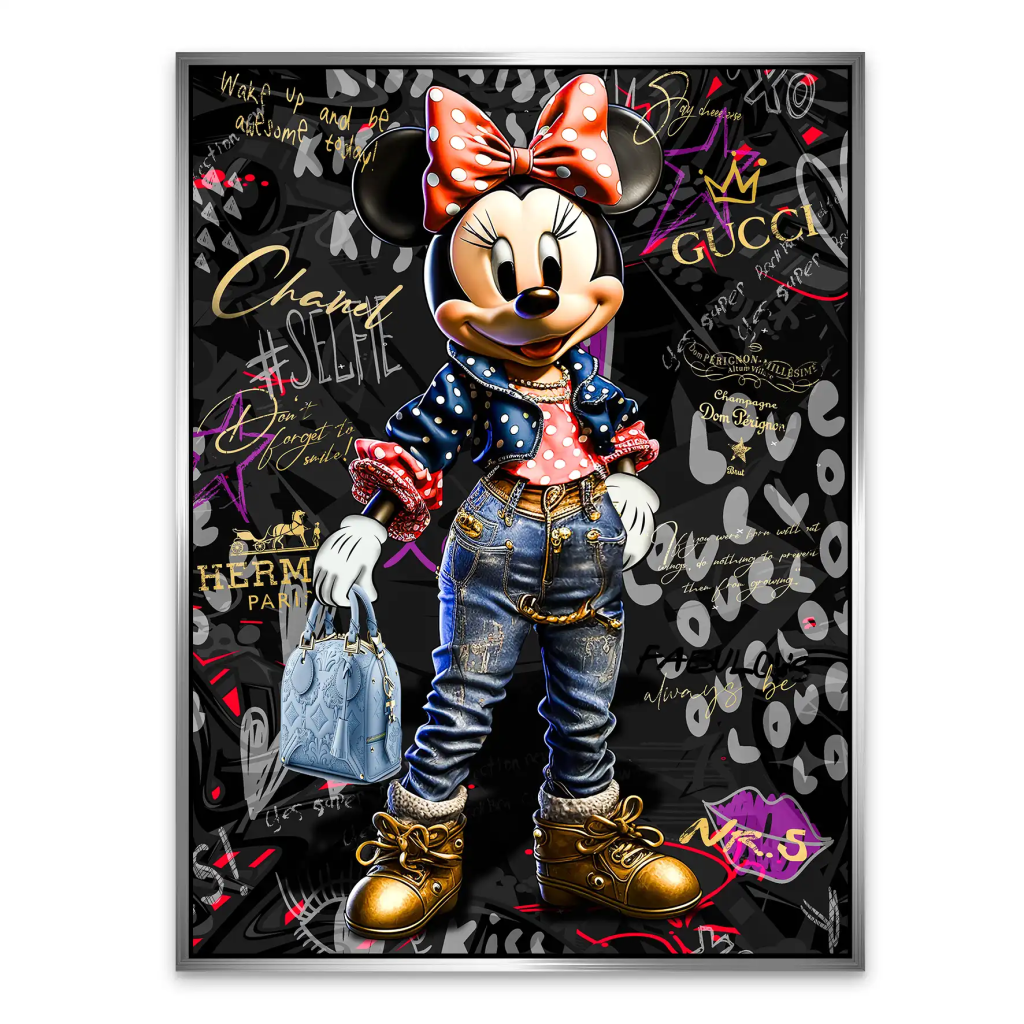 Minnie Maus Street Art Style Style AluDibond Bild INGALERIE