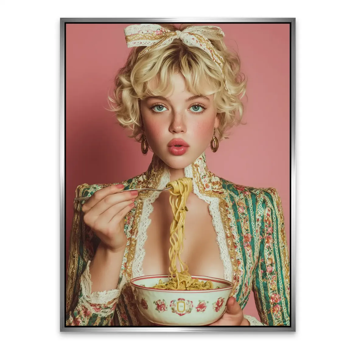 La Dolce Noodle Lady Alu Dibond Bild