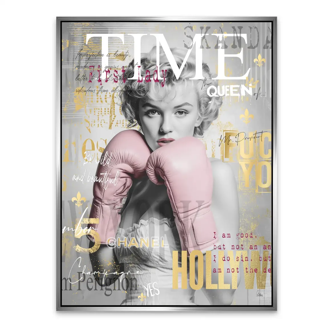 Marilyn Monroe Champ Pop Art Alu Dibond Bild