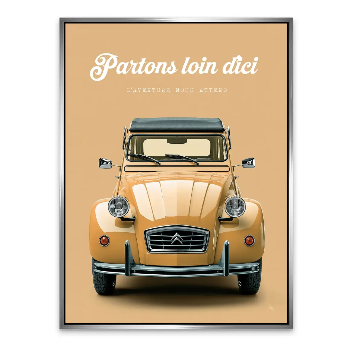 Citroen 2CV Voyage Alu Dibond Wandbild