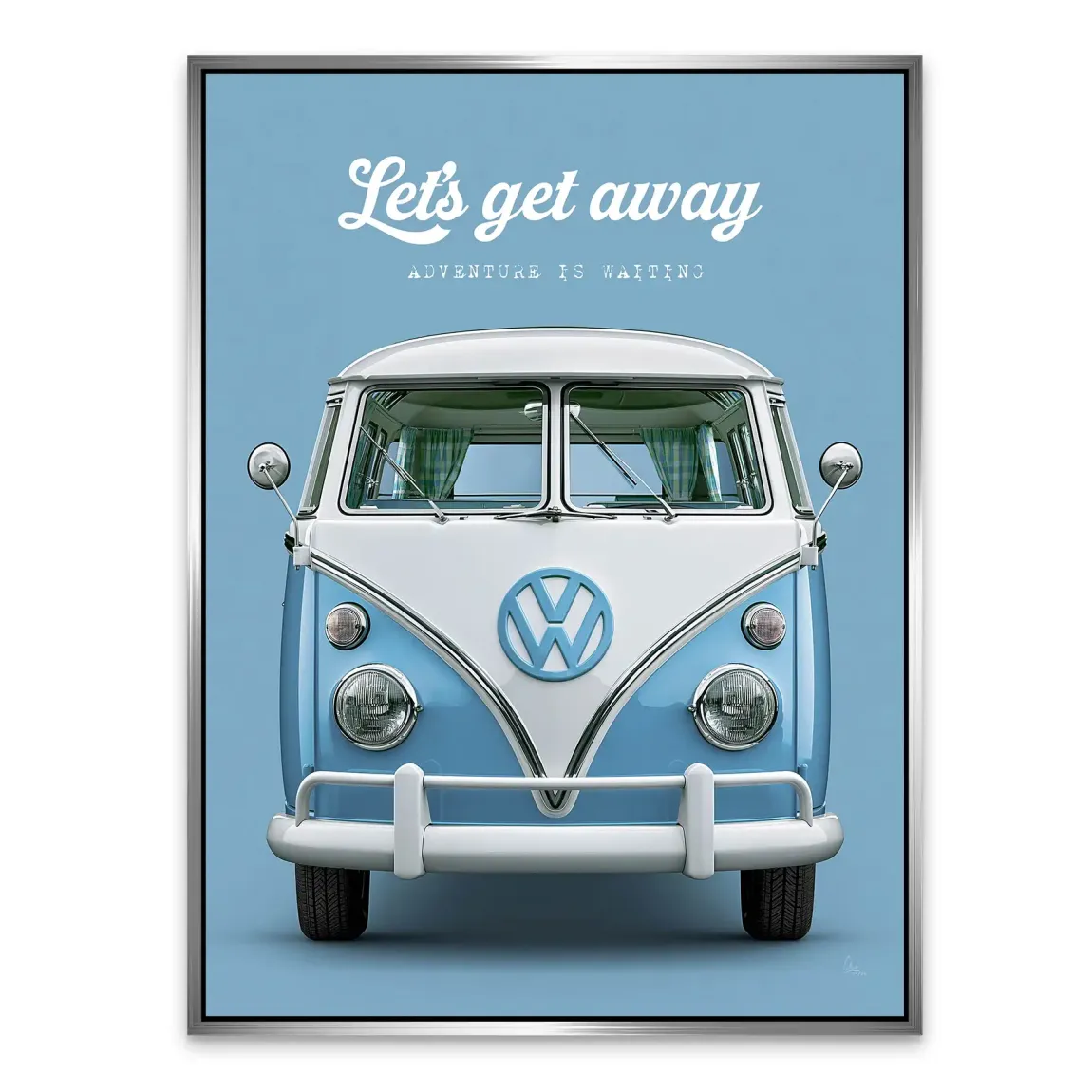 Blue VW Bulli Alu Dibond Wandbild