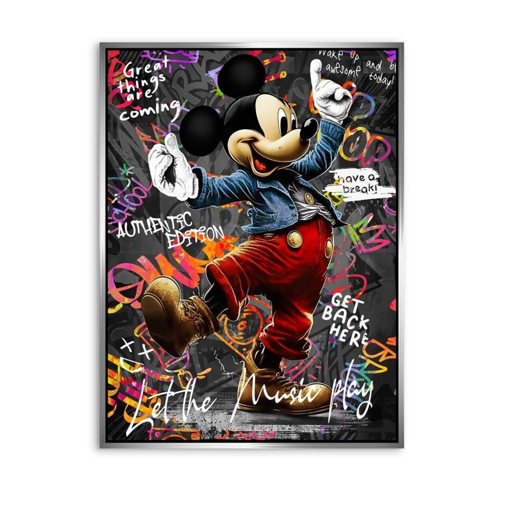 Micky Maus Dance Street Art AluDibond Bild INGALERIE