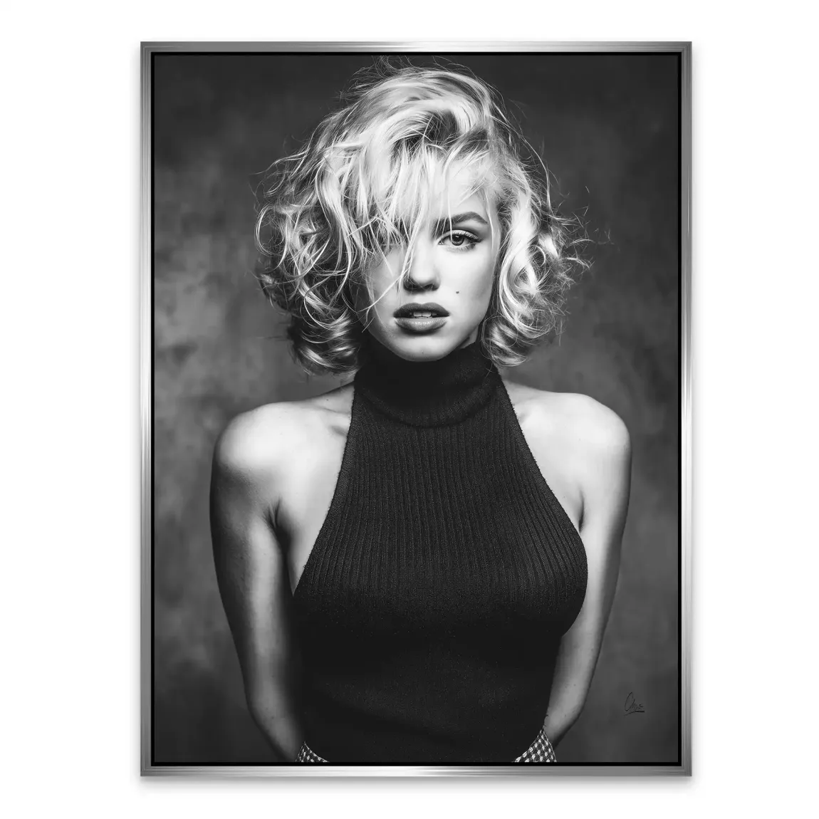 Marilyn Black and White Style Alu Dibond Bild