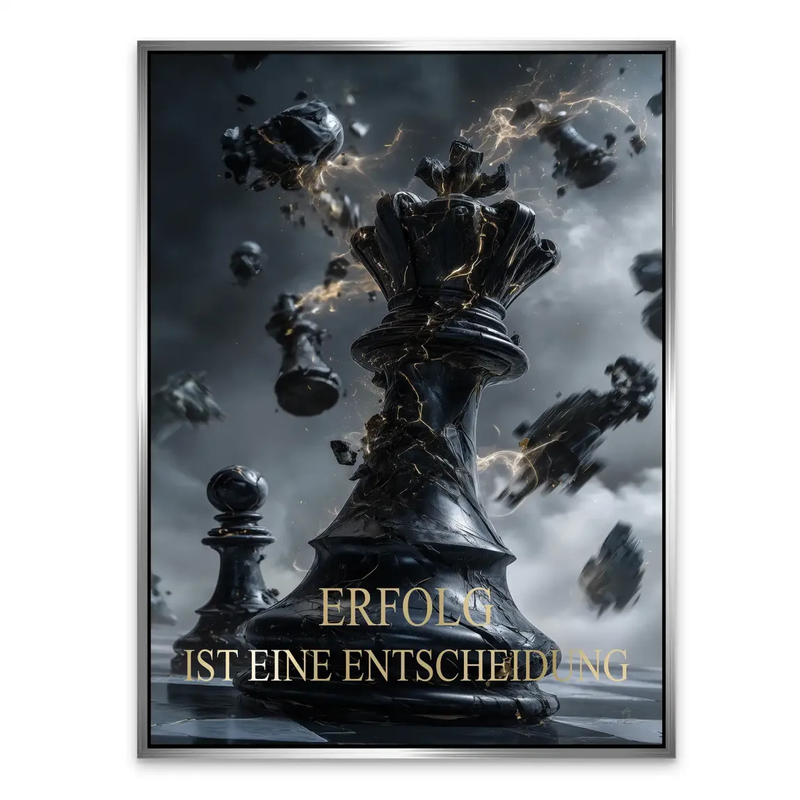 Schwarze Entscheidung Alu Dibond Bild