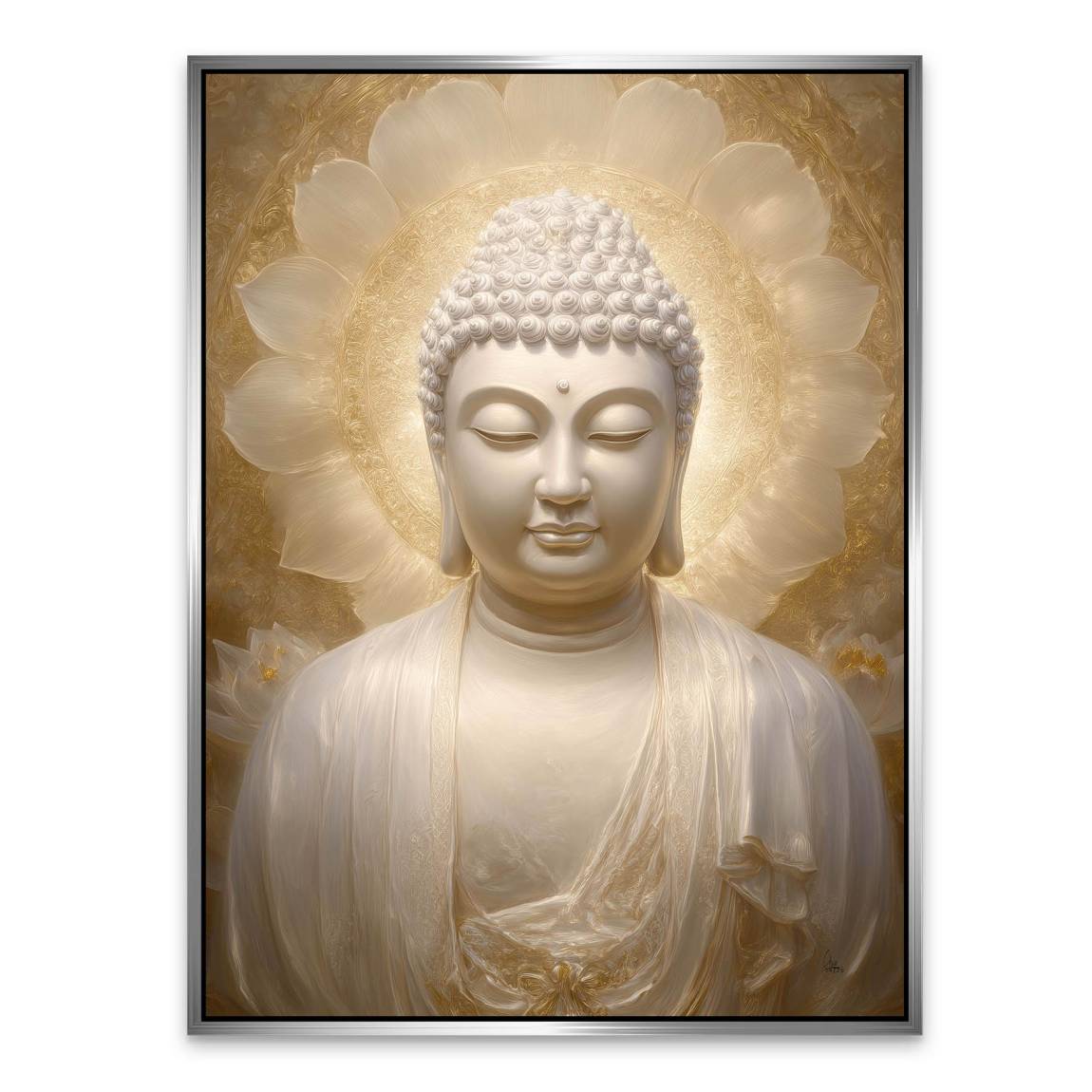 Goldener Buddha Alu Dibond Wandbild