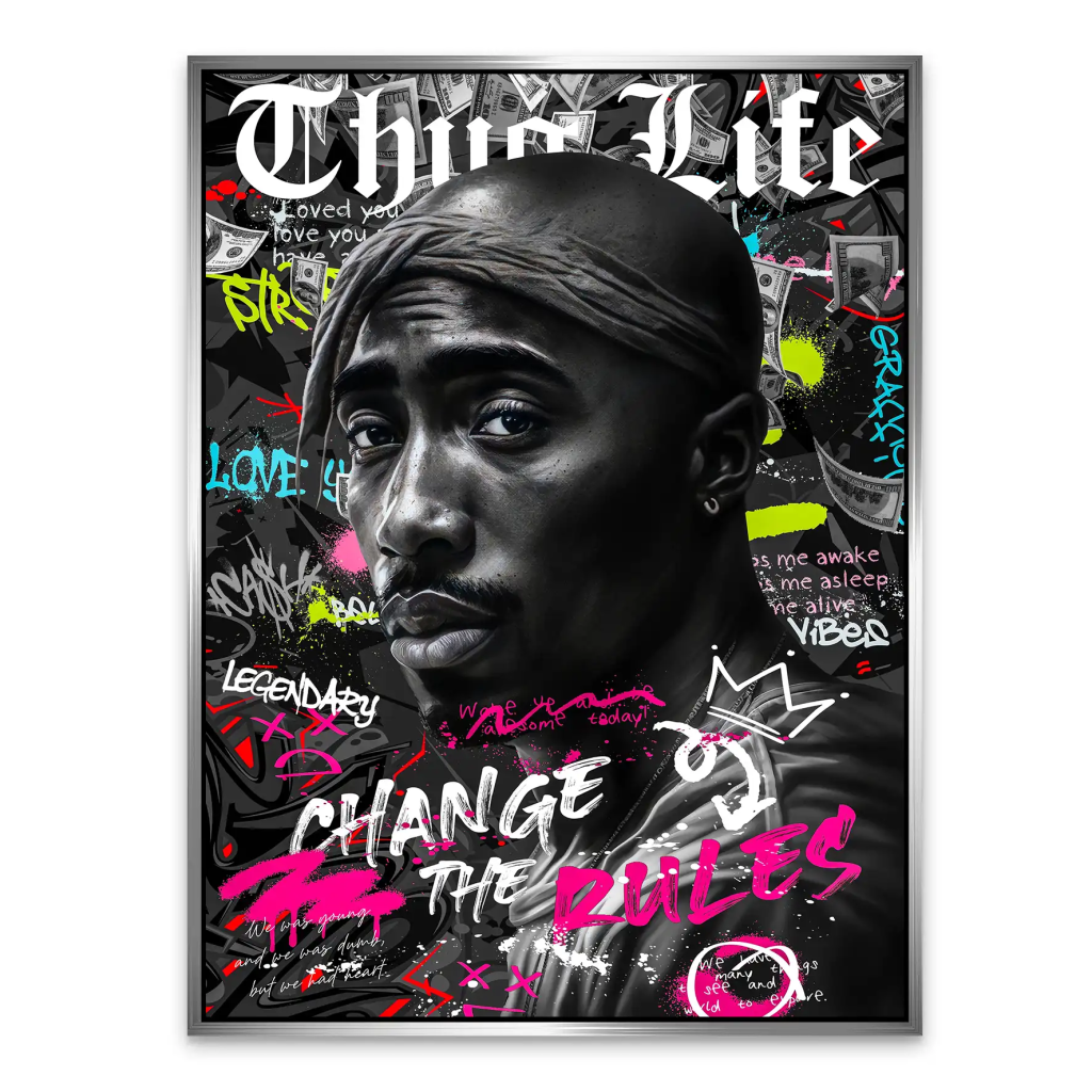 Pop Art Tupac Rules Aludibond Bild INGALERIE