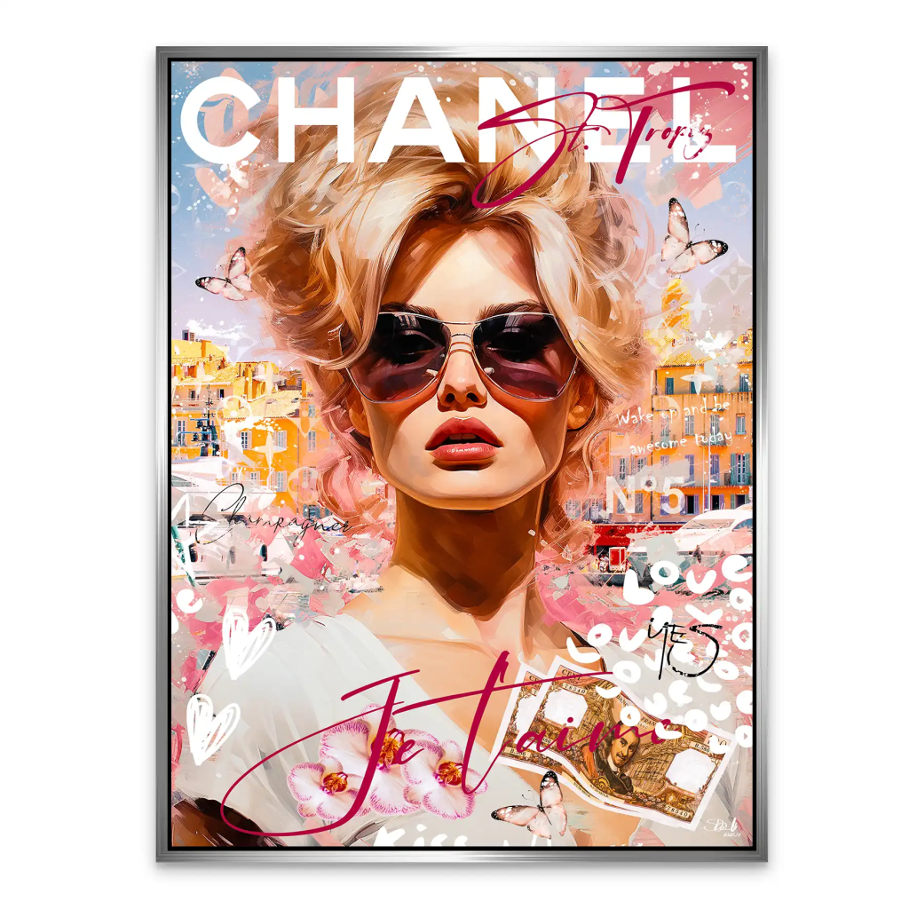 Pop Art Bardot Tropez Summer Aludibond Bild INGALERIE