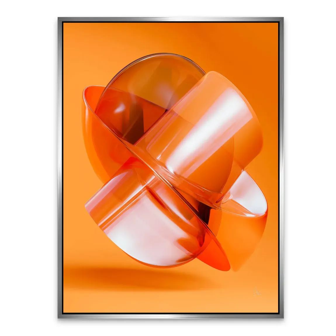 Orange Amber Abstrakt Alu Dibond Bild