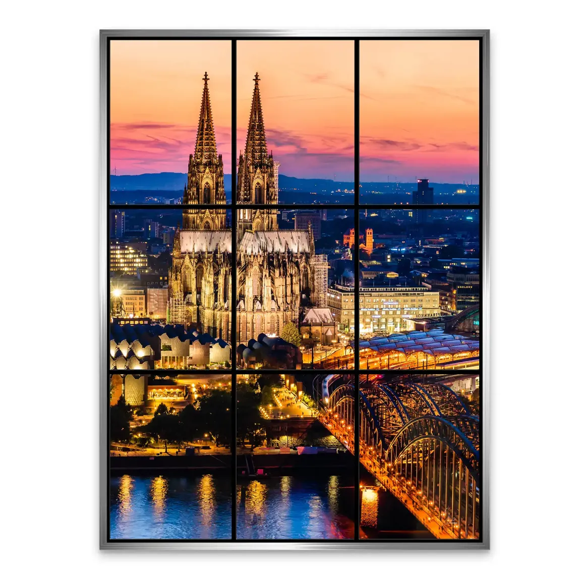 Köln City Lights Alu Dibond Bild