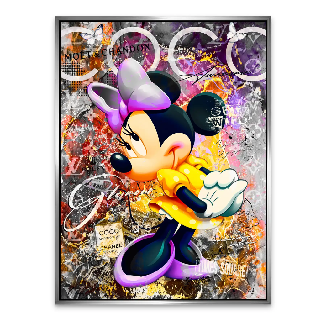 Minnie Maus Glamour Pop Art AluDibond Bild INGALERIE