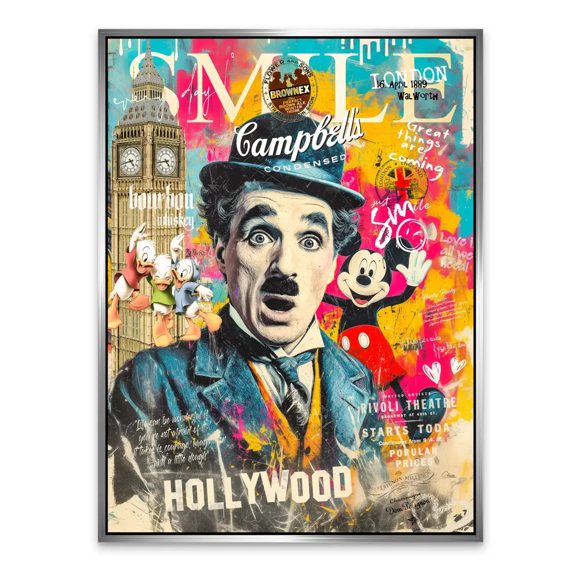 Smile Charlie & Micky Pop Art Alu Dibond Bild INGALERIE
