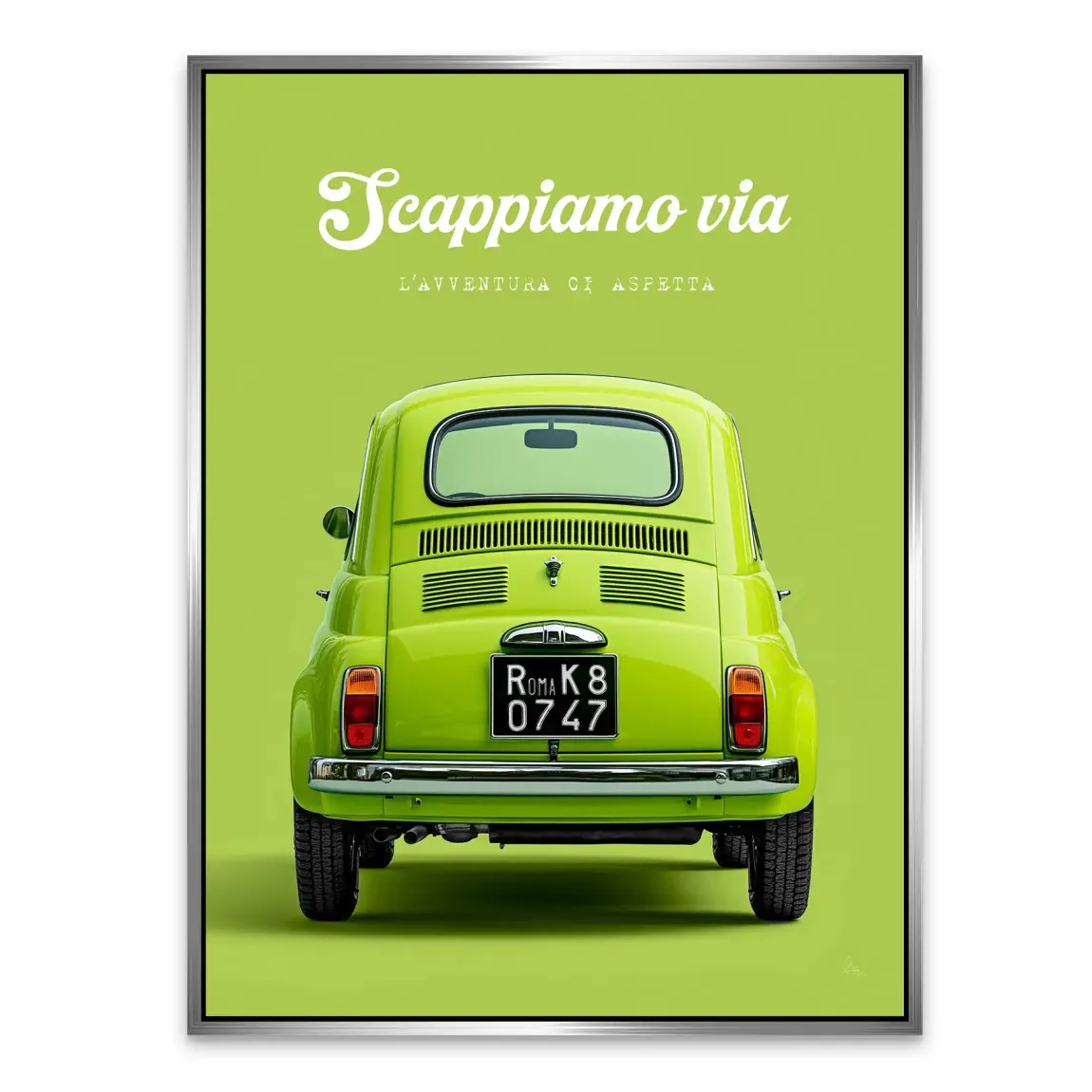 Fiat 500 Italia Alu Dibond Wandbild