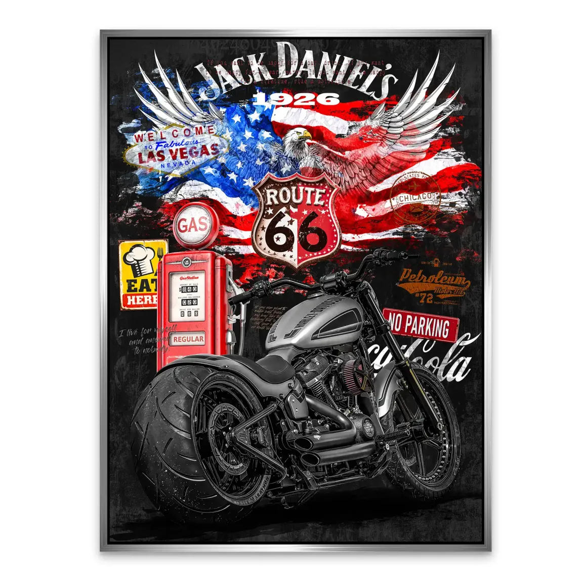 Harley Freedom Pop Art Alu Dibond Bild