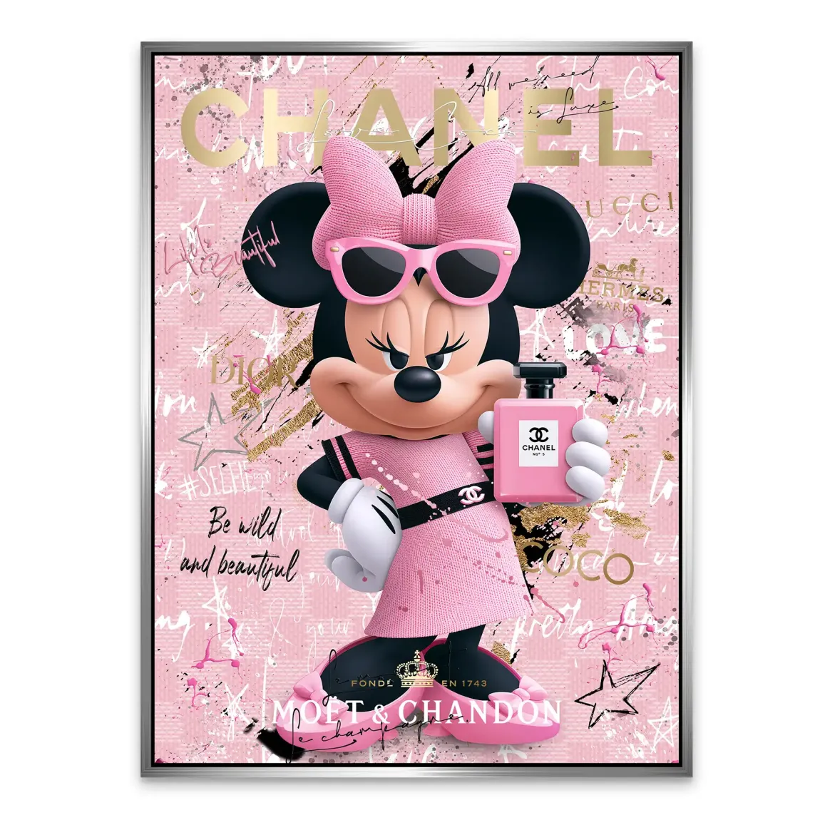 Minnie Maus Rosé Coco Alu Dibond Wandbild