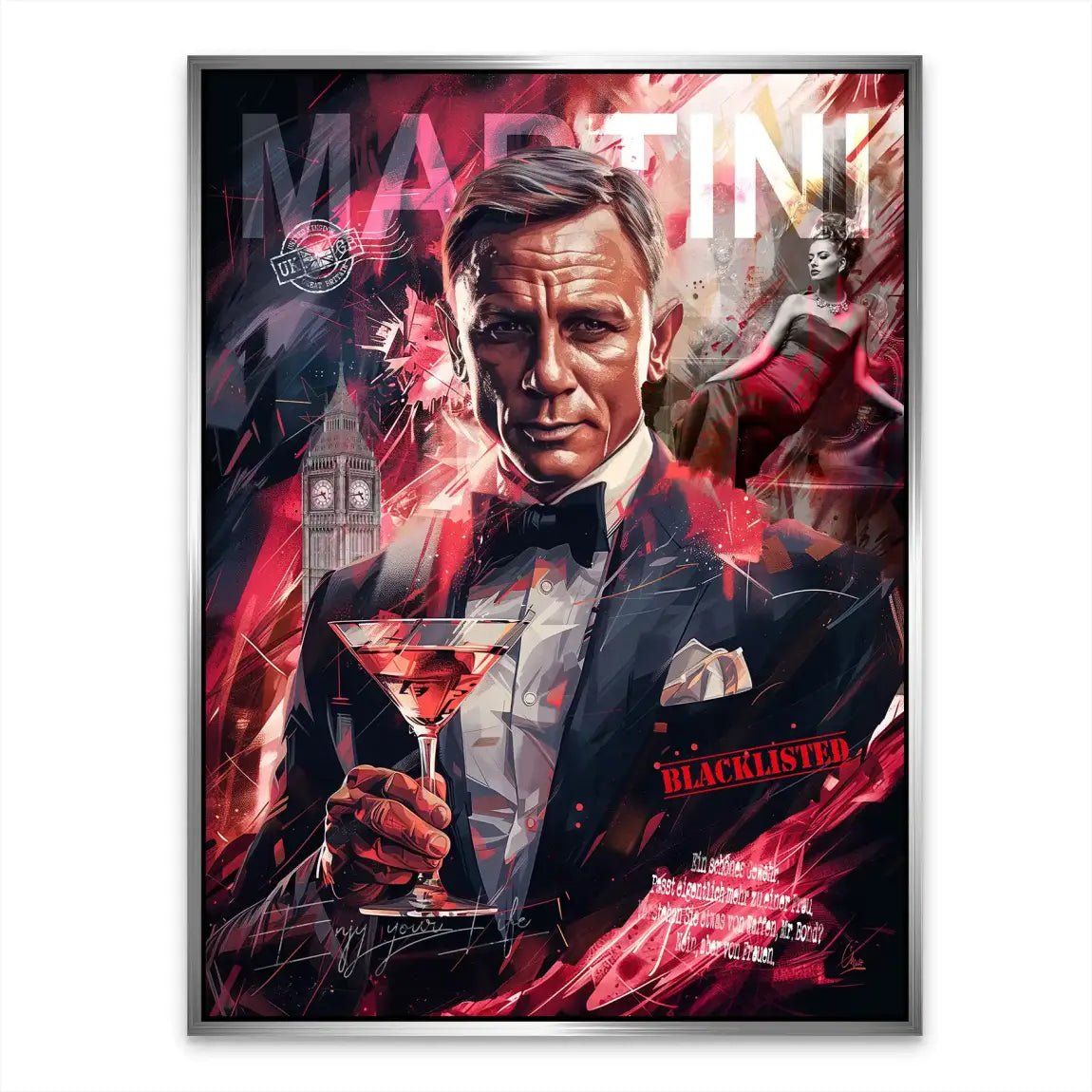 Bond Martini Style Alu Dibond Bild INGALERIE