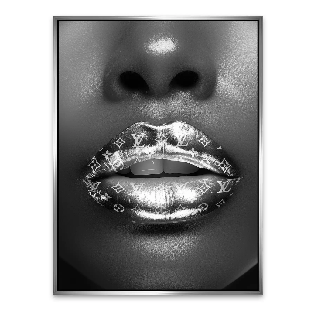 Vuitton Silver Lips AluDibond Bild INGALERIE