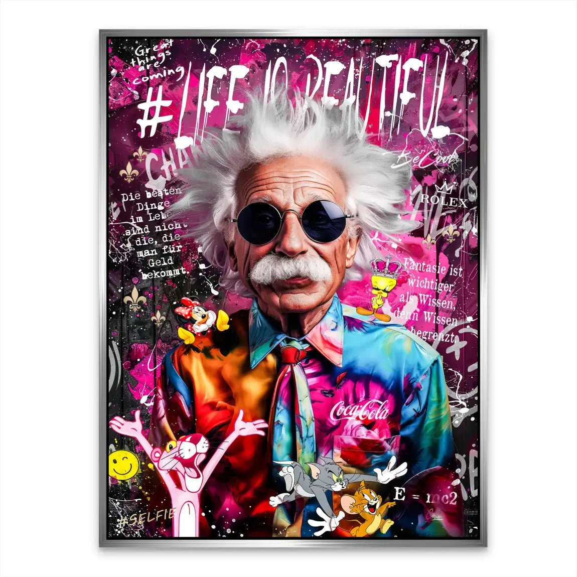 Einstein Pop Art Alu Dibond Bild INGALERIE