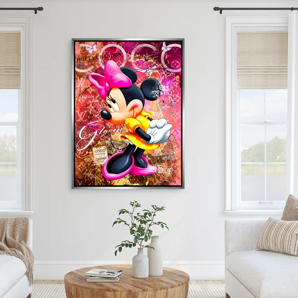 Minnie Maus Moet Pop Art AluDibond Bild INGALERIE