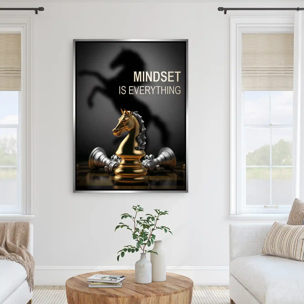 Motivation Schachfigur Springer AluDibond Bild INGALERIE