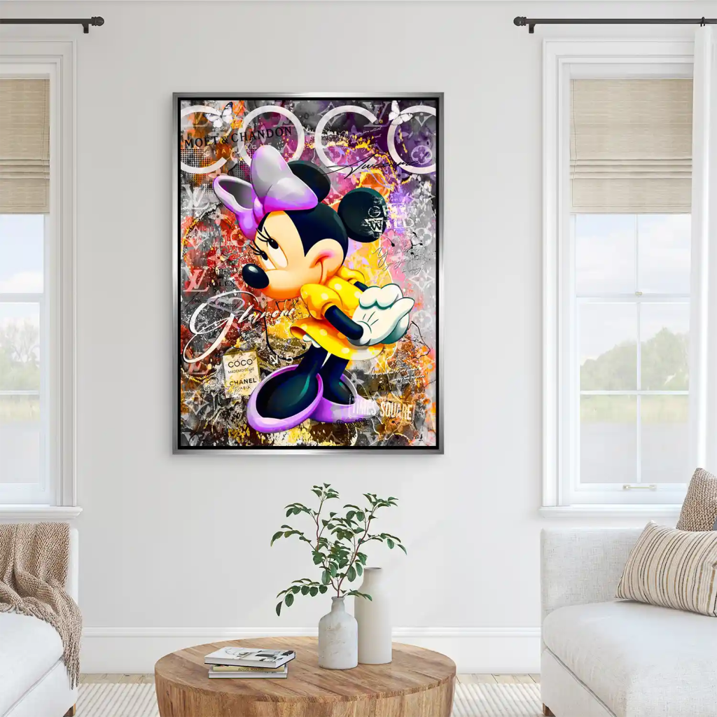 Minnie Maus Glamour Pop Art AluDibond Bild INGALERIE