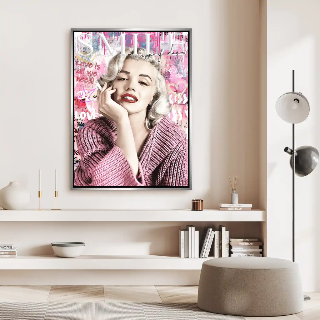 Pop Art Marilyn Monroe Smile AluDibond Bild INGALERIE