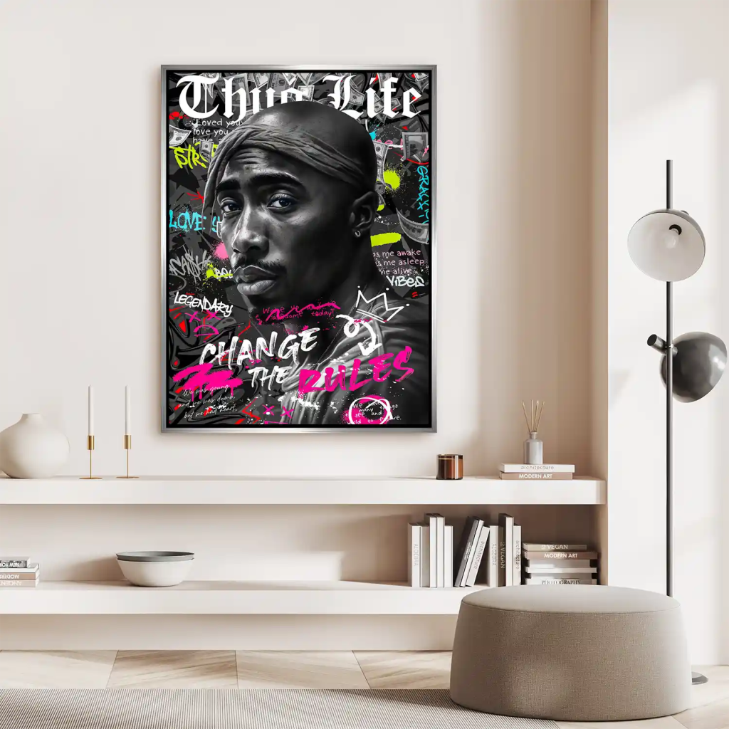 Pop Art Tupac Rules Aludibond Bild INGALERIE