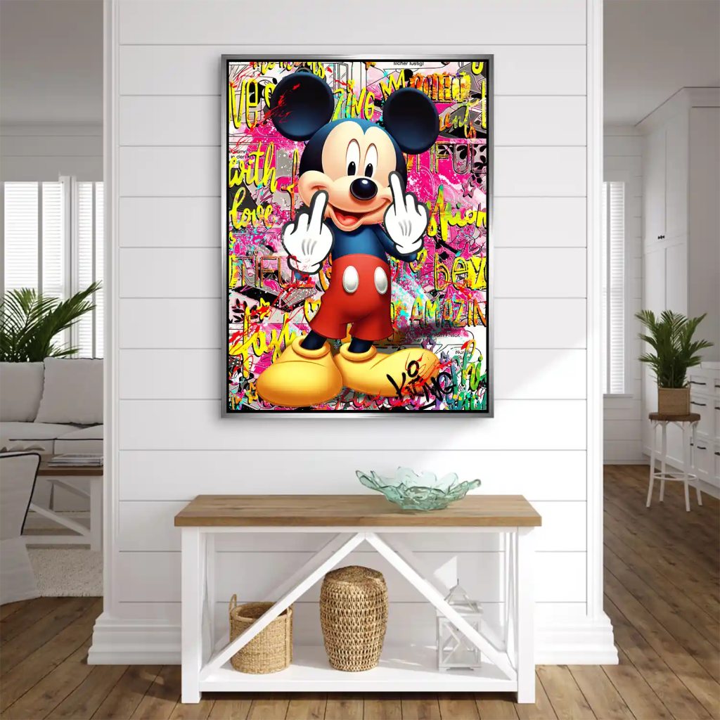 Micky Mittelfinger Street Art AluDibond Bild INGALERIE