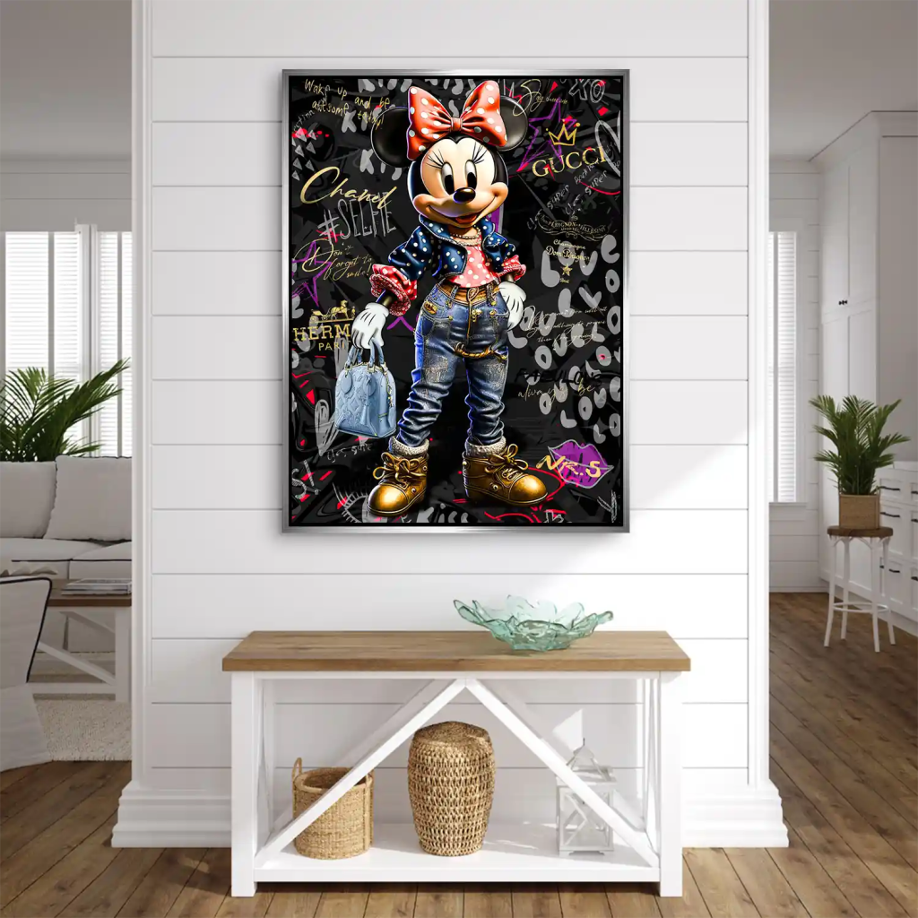 Minnie Maus Street Art Style Style AluDibond Bild INGALERIE