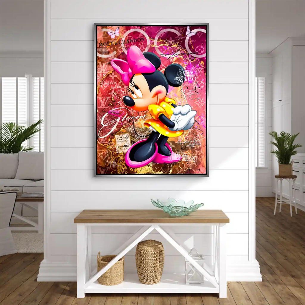 Minnie Maus Moet Pop Art AluDibond Bild INGALERIE