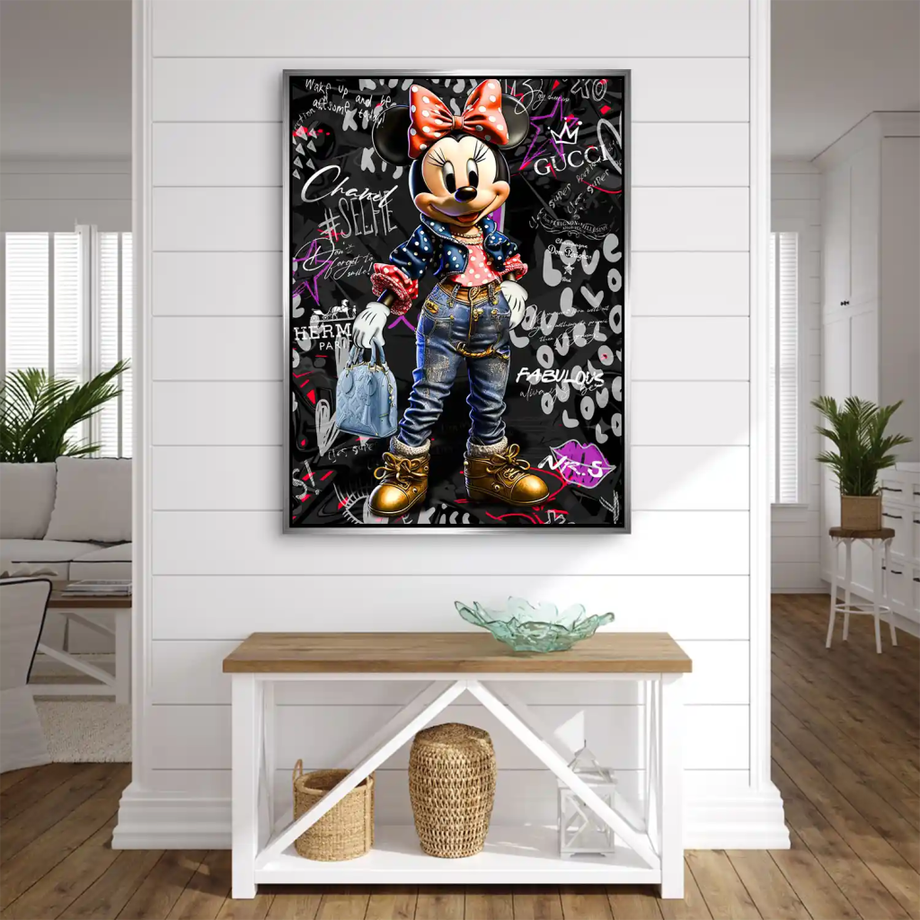 Minnie Maus Comic Street Art AluDibond Bild INGALERIE