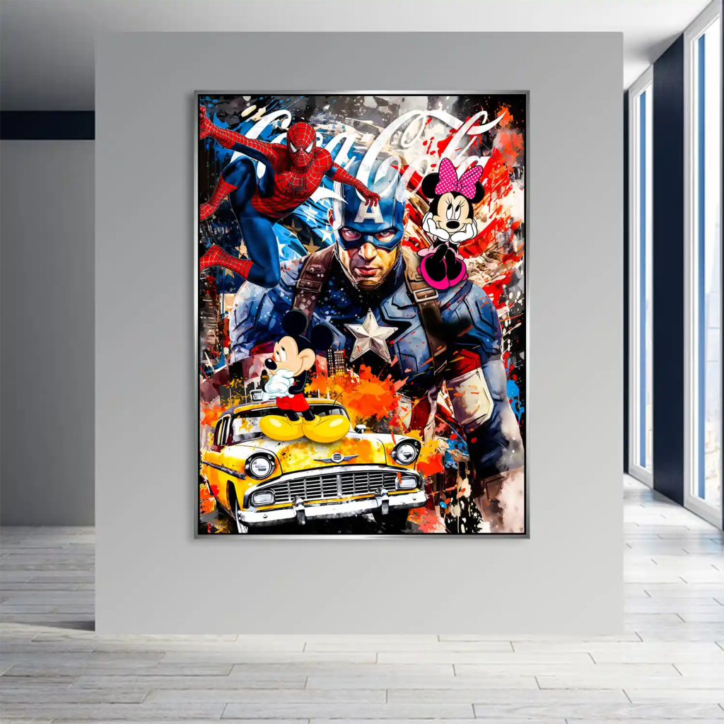 Captain Amerika Pop Art Alu Dibond Bild INGALERIE