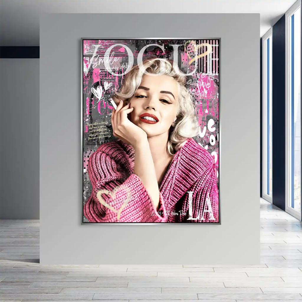 Pop Art Marilyn Monroe Vogue AluDibond Bild INGALERIE