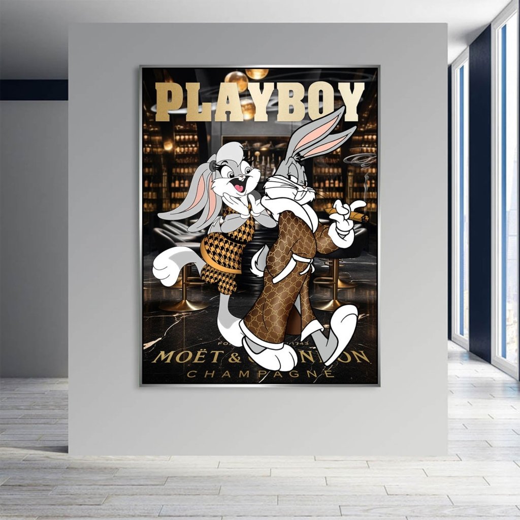 AluDibond Bild Mr. Bunny Playboy Style INGALERIE