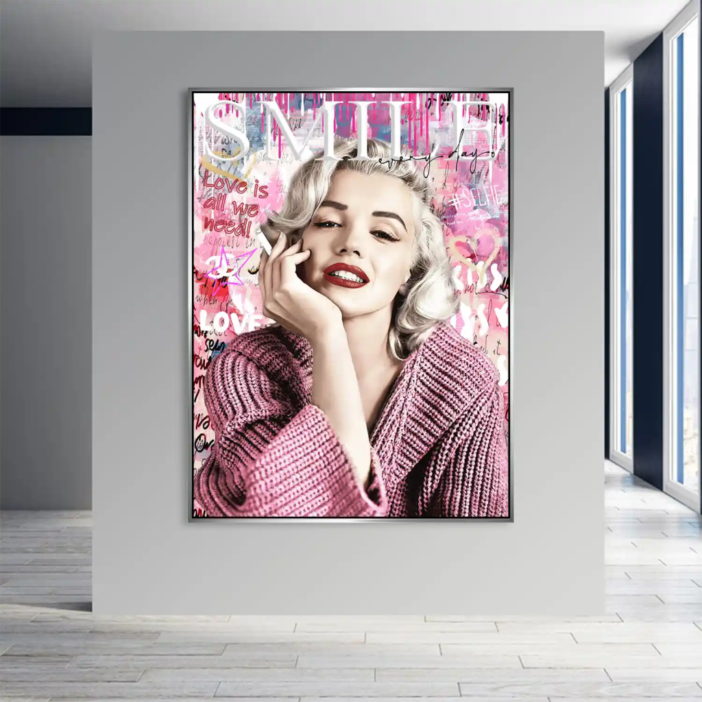 Pop Art Marilyn Monroe Smile AluDibond Bild INGALERIE