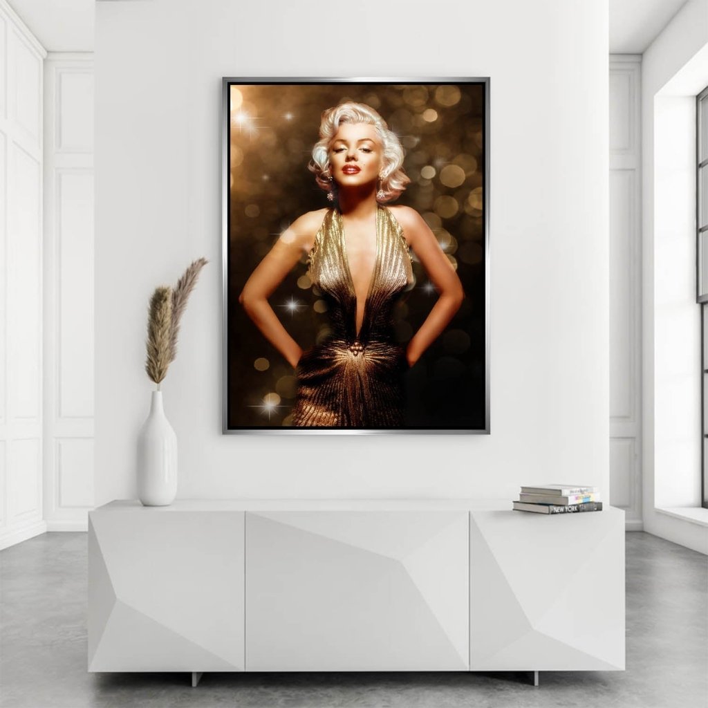 Marilyn Monroe Gold Style AluDibond Bild INGALERIE