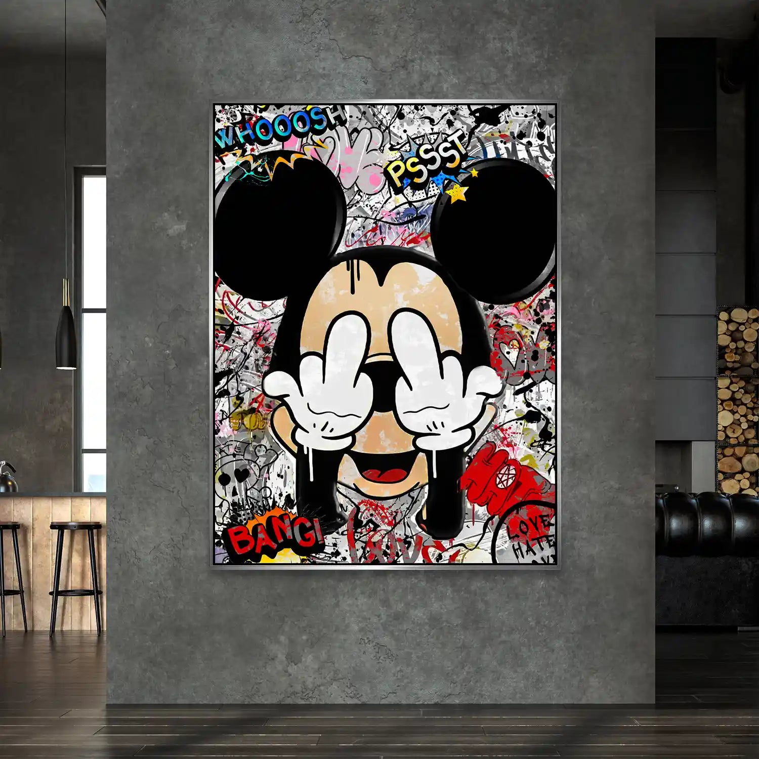 Micky Graffiti Street Art AluDibond Bild INGALERIE